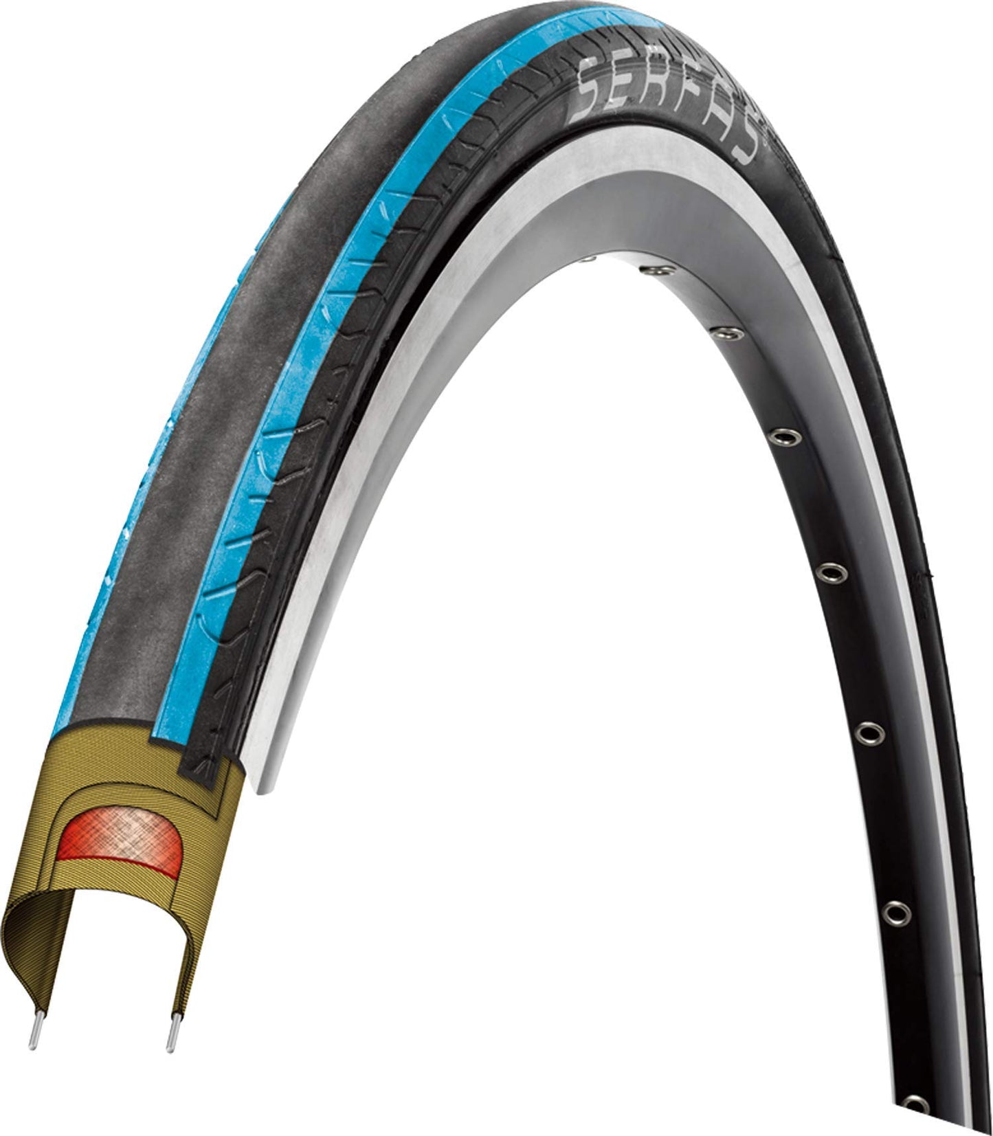 Serfas Seca Wire Bead Tire with FPS, Blue, 700X28