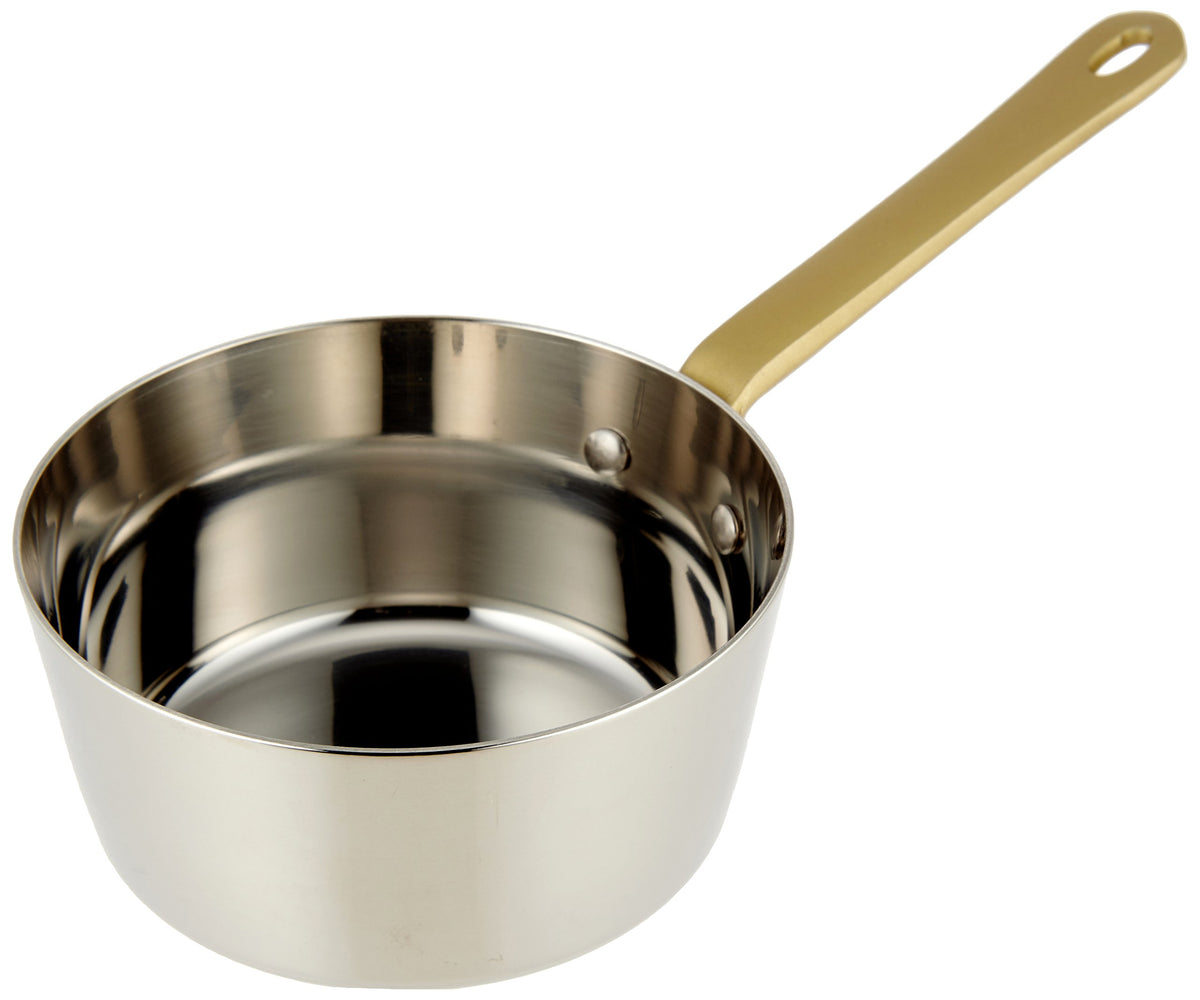 Sanho Sangyo PPTA002 UK Petite Tapered Single Hand Deep Pot (No Lid), 3.5 inches (9 cm), 18-8 Stainless Steel + Anodized China