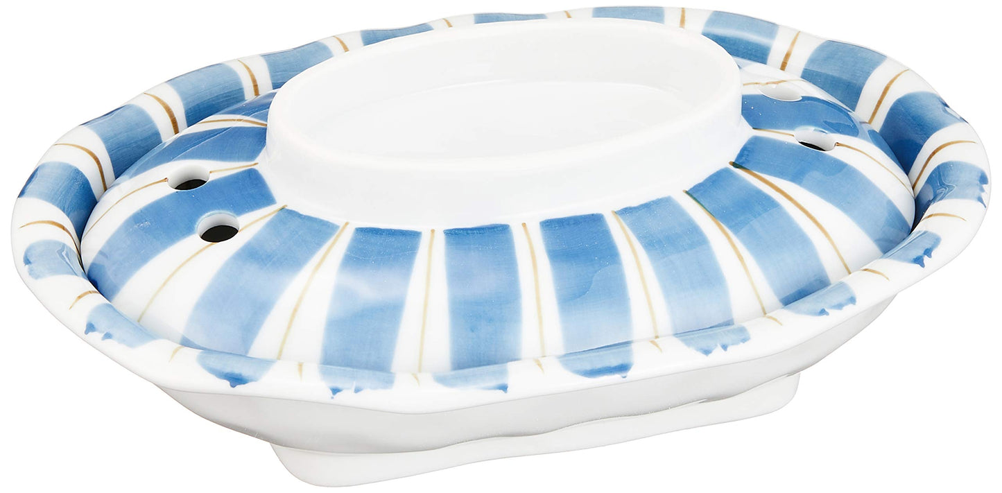Ranchant Fried Egg in Microwave, White, 5.1 x 7.7 x 1.5 inches (13 x 19.5 x 3.9 cm), Lid 4.2 x 6.6 x 1.3 inches (10.6 x 16.8 x 3.2 cm), Two-Color Tussa, Arita Ware Made in Japan