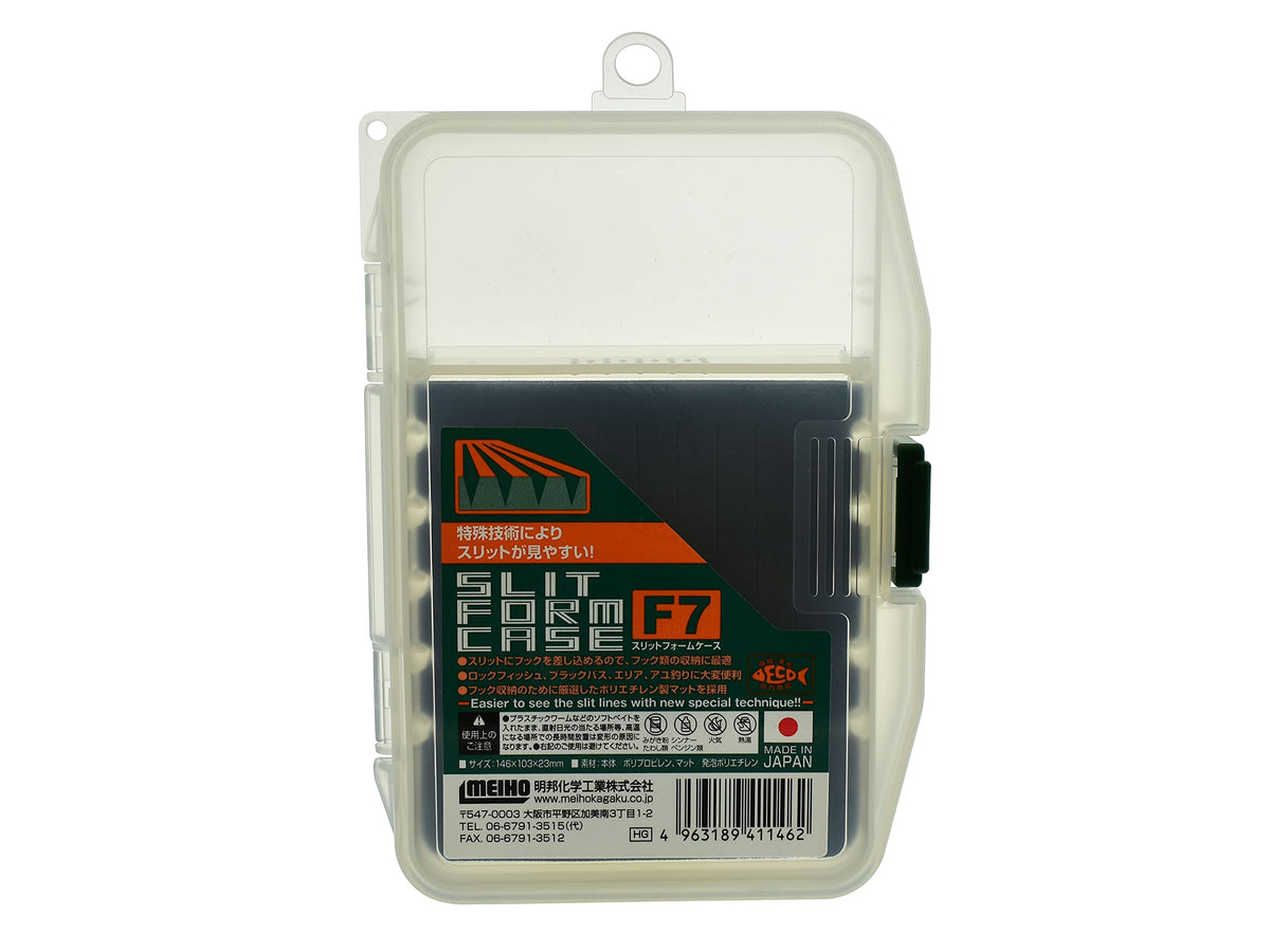 Meiho Tackle Box Slit Form Case F-7 146 x 103 x 23 mm Clear (1462)