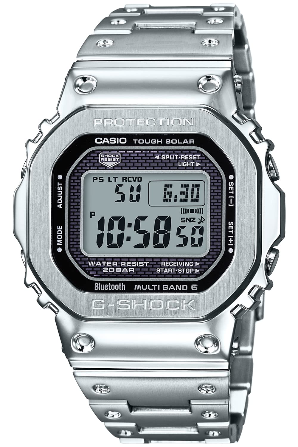 G-Shock by Casio Men's Standard Digital GMW-B5000-D1 Watch Silver, Silver, Modern
