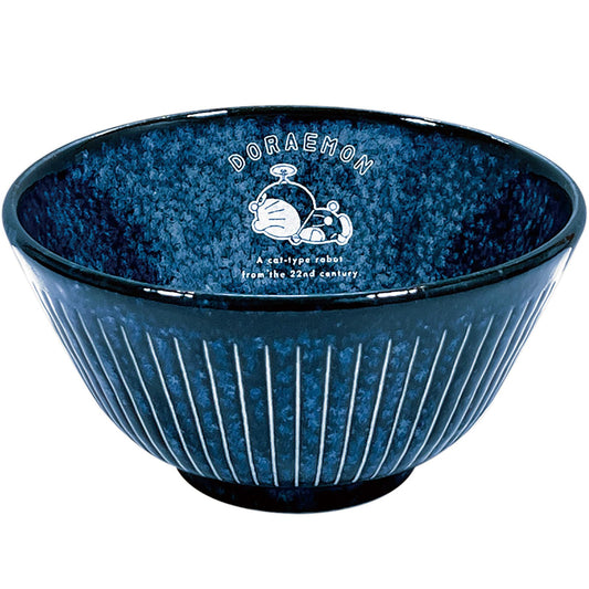 金正陶器(Kaneshotouki) Doraemon 011140 Rice Bowl, Rice Bowl, Diameter 4.7 inches (12 cm), Height 2.4 inches (6 cm), Microwave Safe, Dishwasher Safe, Indigo, Made in Japan