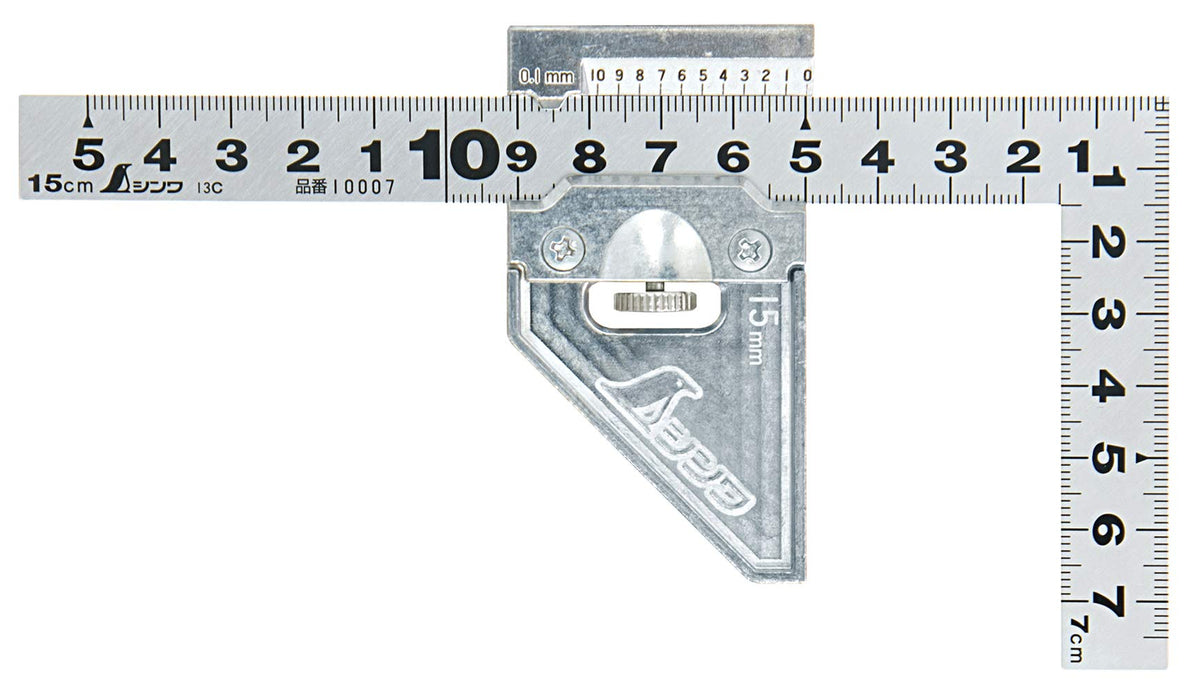 Shinwa Sokutei 12482 Curved Measuring Measuring Flat Silver 5.9 inches (15 cm) Front & Back Side, Stopper for Curving Measure with Metal