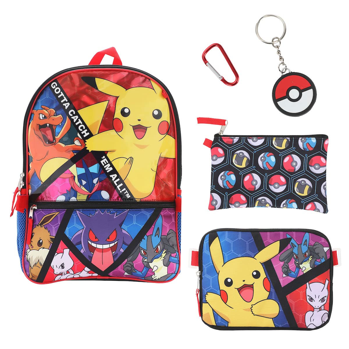 BIOWORLD, Boys, Youth Five-Piece Backpack Set (Little Kid/Big Kid), Aop, One Size