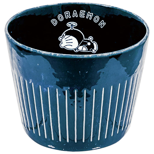 金正陶器(Kaneshotouki) Doraemon 011145 Multi Cup Small Bowl with Buckwheat Boar Mouth Diameter 3.1 x Height 2.6 inches (8 x 6.5 cm), Microwave Safe, Dishwasher Safe, Indigo, Made in Japan