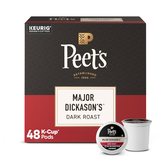 Peet's Coffee, Dark Roast Keurig K-Cup Pods, 100% Arabica Coffee - Major Dickason's Blend 48 Count (1 Box of 48 Pods)