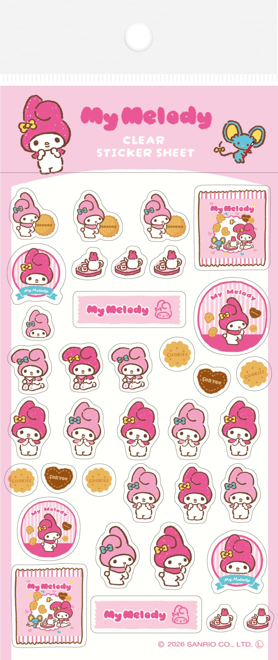 Furukawa Paperwork Sanrio Characters Transparent Seal Sheet, Snack Party My Melody QS380