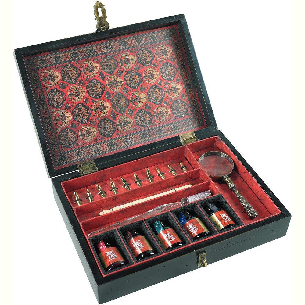 Trianon Travel Writing Set in Distressed Deep Black