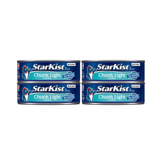 StarKist Chunk Light Tuna in Water, 5 oz (4 Pack) Canned Tuna Fish, Wild Caught, Gluten Free, Ready to Eat, Perfect for Salads, Keto Meals and Snacks, with 20g Protein & 90 Calories Per Serving