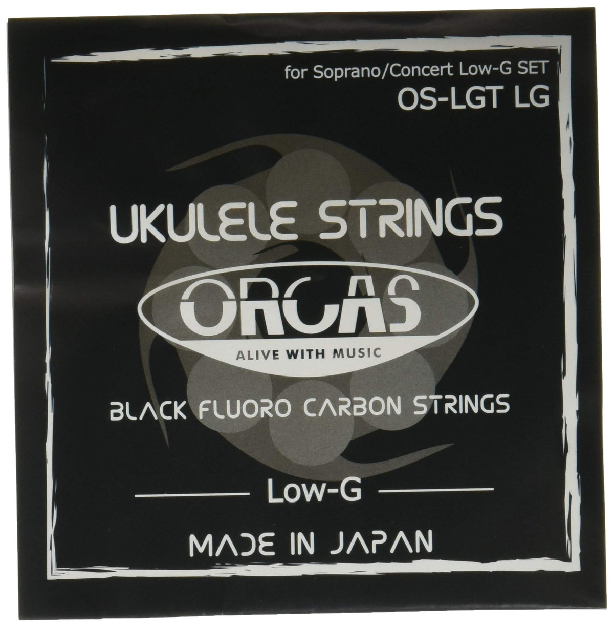 Orcas orukasu Ukulele Strings Light Gauge [For Soprano Concert] Low – G Tuning For OS – LGT LG [Black] (oslgt LG)