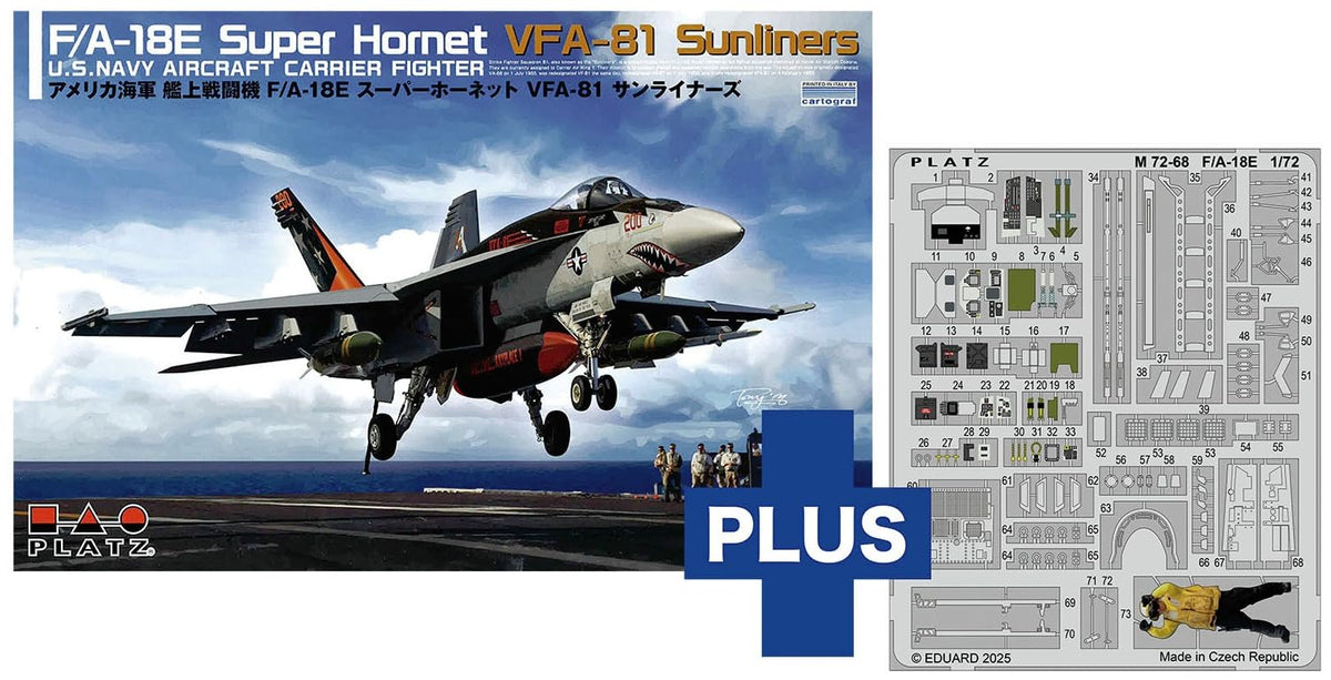 Platz 1/72 USA F/A-18E Super Hornet VFA-81 Sunliners Etched Parts Included Plastic Model AE-45 (Airplane)