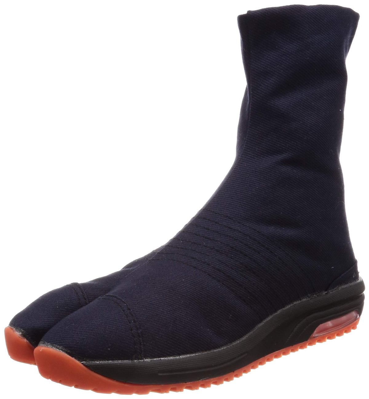 Marugo Japanese Cushioned Tabi Shoes Air Jog V 6 Clasps Toe Boots Short Version (7 Wide Women/5.5 Medium Men, Navy)