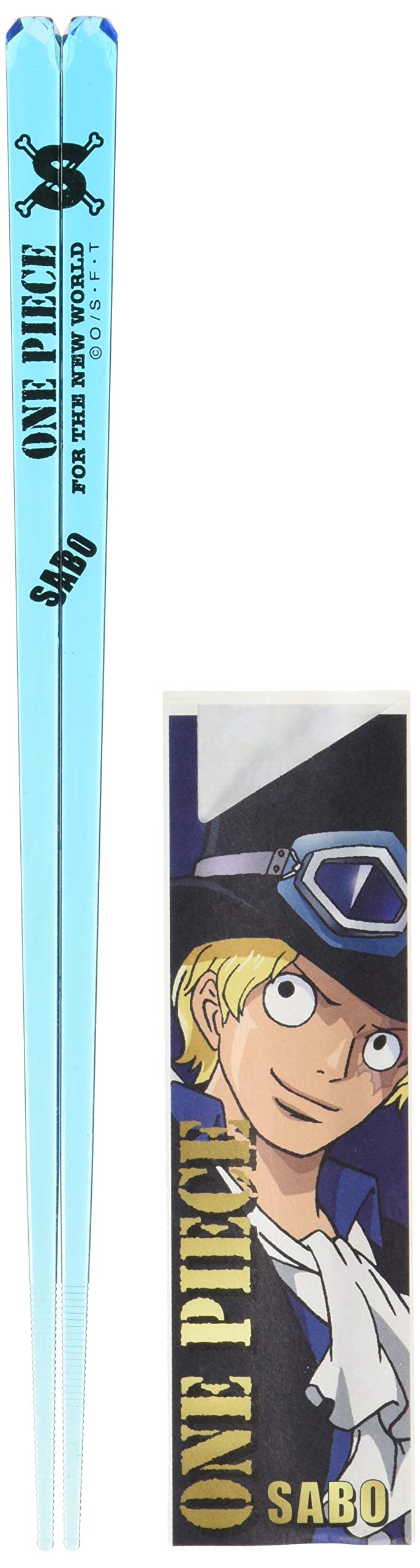Anime One Piece Pirate Flag Sabo Clear Chopsticks Blue 490504