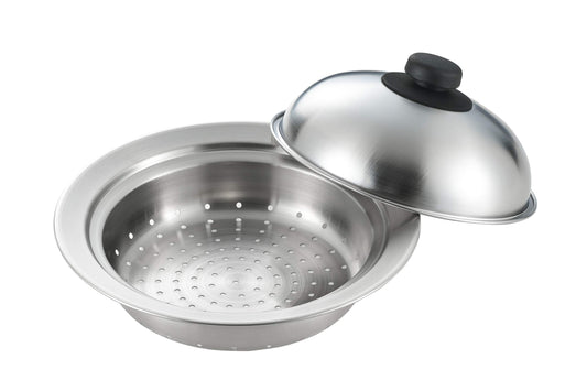 Yoshikawa Steamer, Silver, Total Length 9.4 x Width 9.4 x Height 4.9 inches (24 x 24 x 12.4 cm)