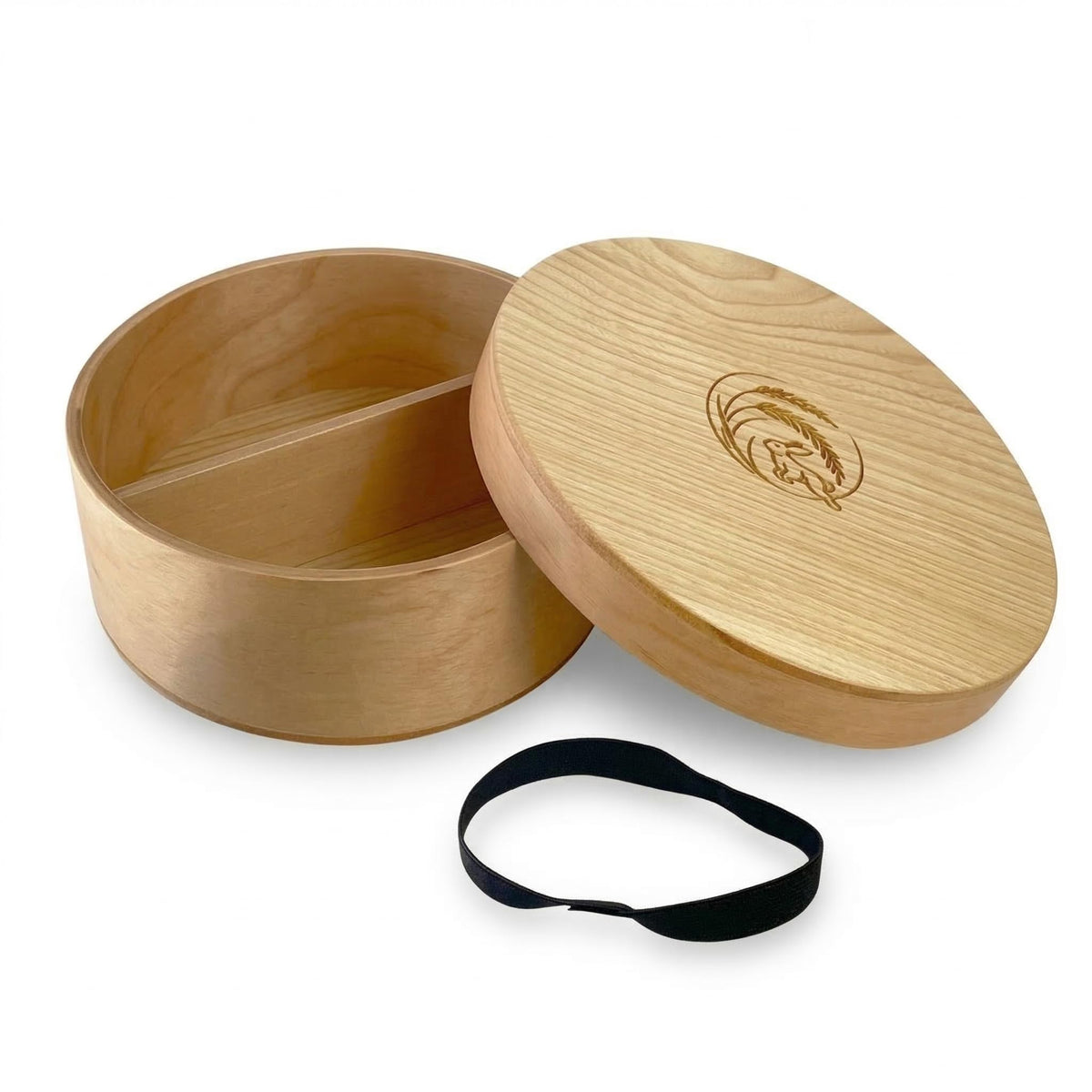 J-kitchens Natural Wood, Handmade Bento Box, Microwave Safe, Dishwasher Safe, Magewappa, Wood, Made in Japan (Tsuki Rare), 23.7 fl oz (700 ml), Lunch Box