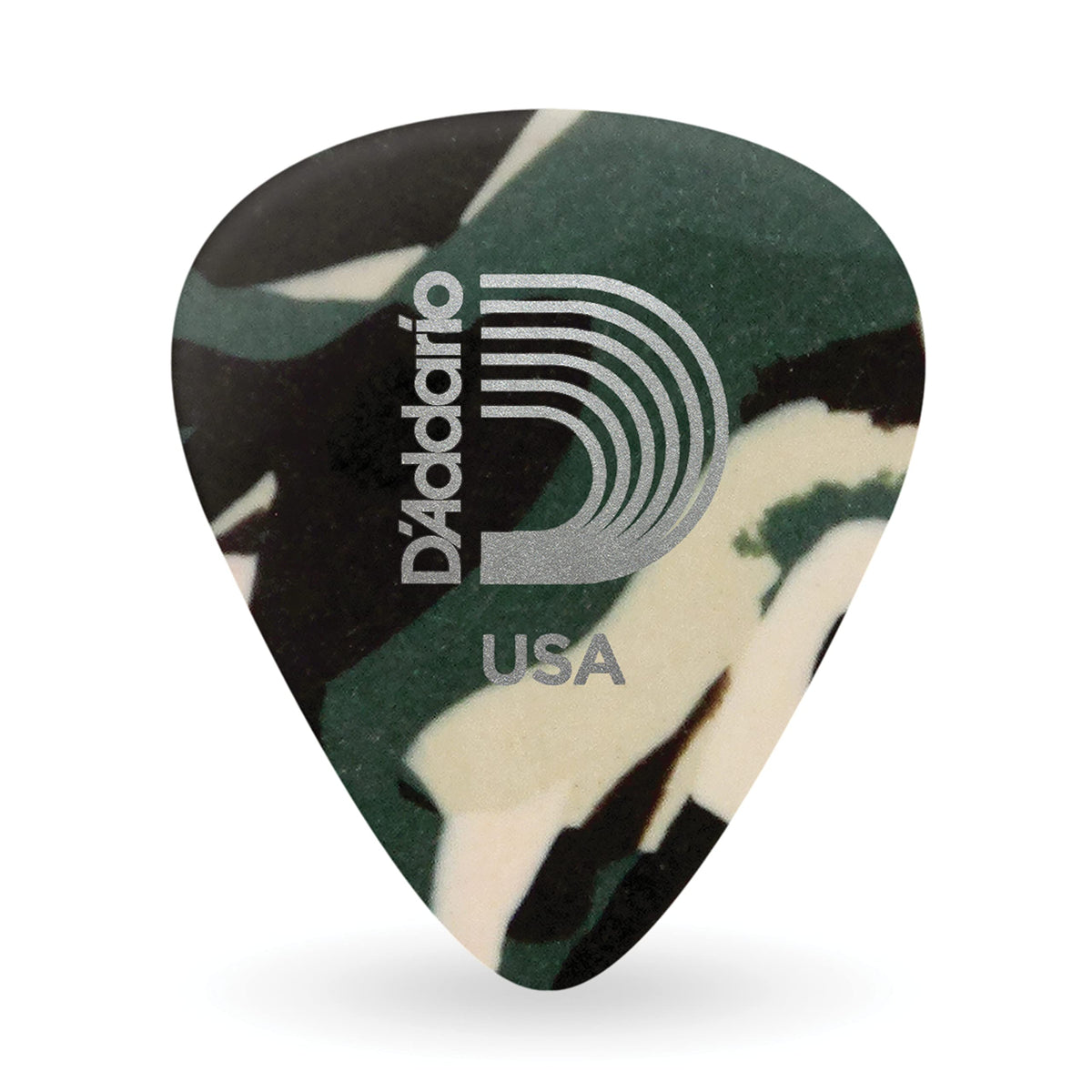 D'Addario Camouflage Celluloid Guitar Picks, 100 pack, Light
