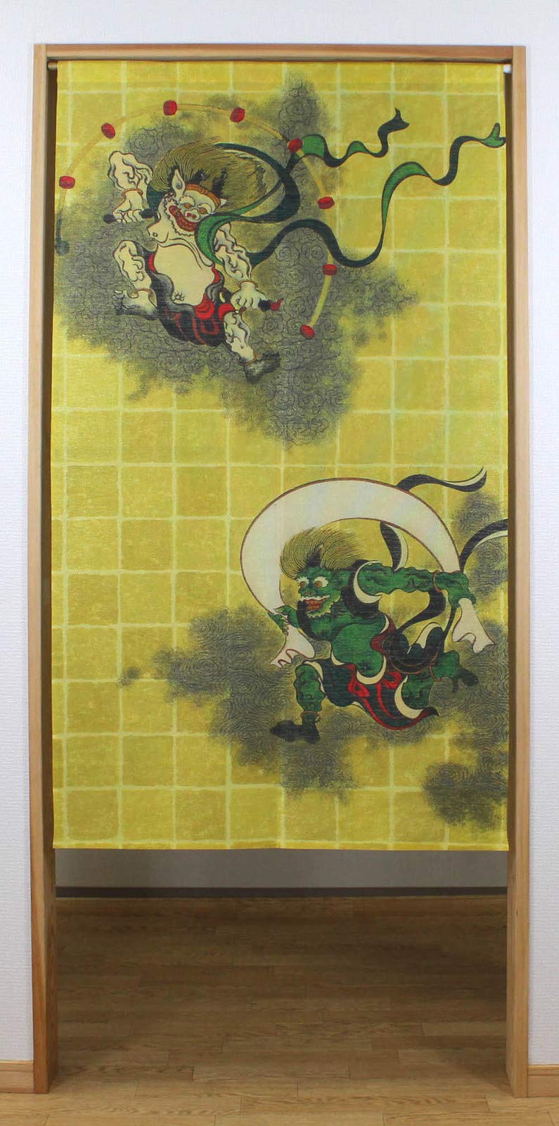 JAPANESE Noren Curtain GOLD FUJINRAIJIN NEW 85x150cmn MADE IN JAPAN