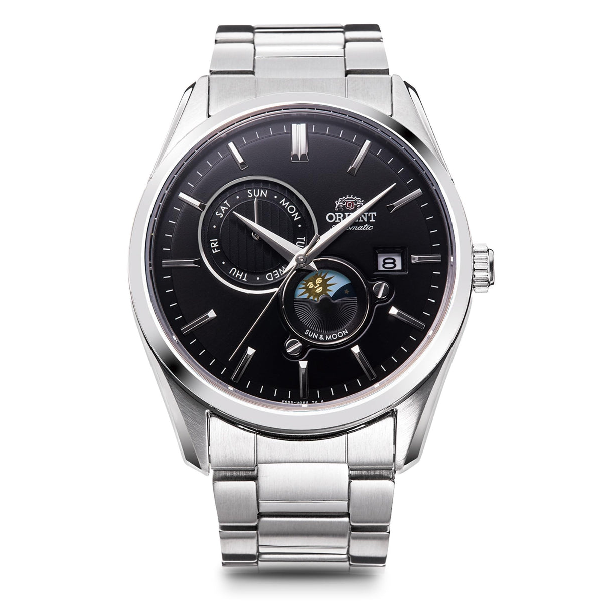 Orient Contemporary Sun & Moon, Black, Watch Sun & Moon, Automatic Winding, Hand Wind