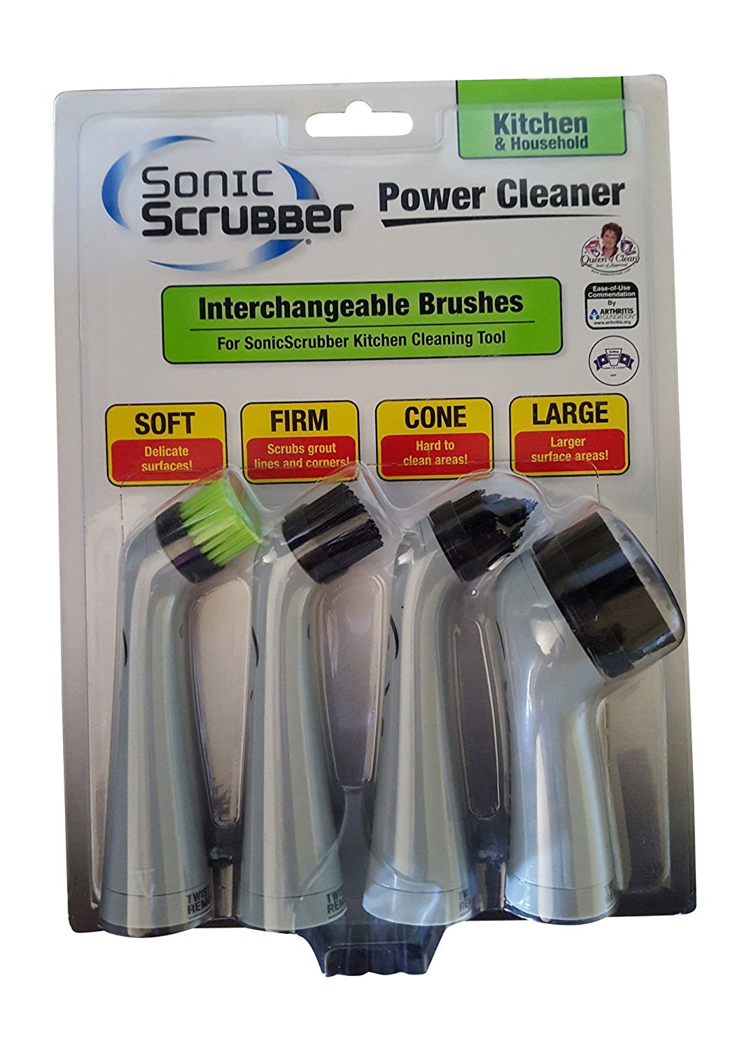 Chef's Choice Japan International Commerce Sonic Scrubber Brush Set for Kitchen & Home