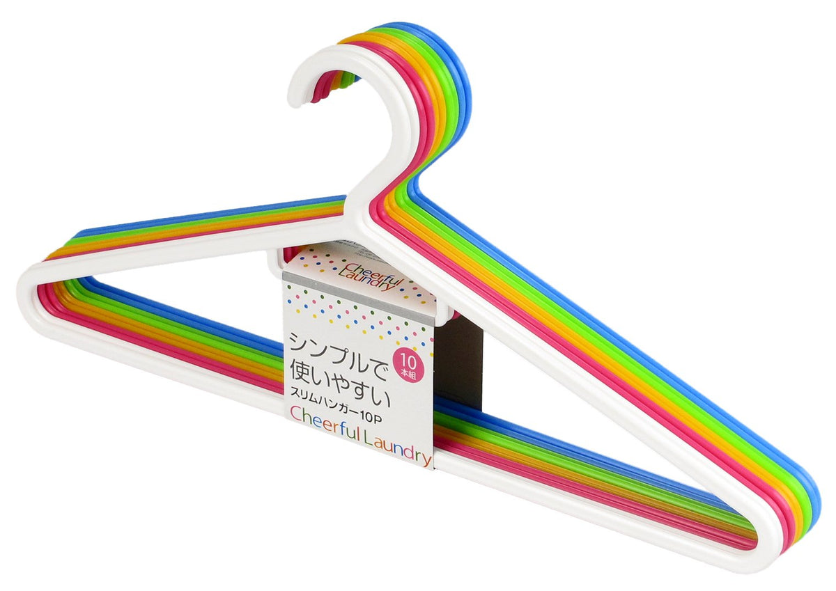 Sawafuji SL-10 Slim Hanger, Set of 10, Colorful