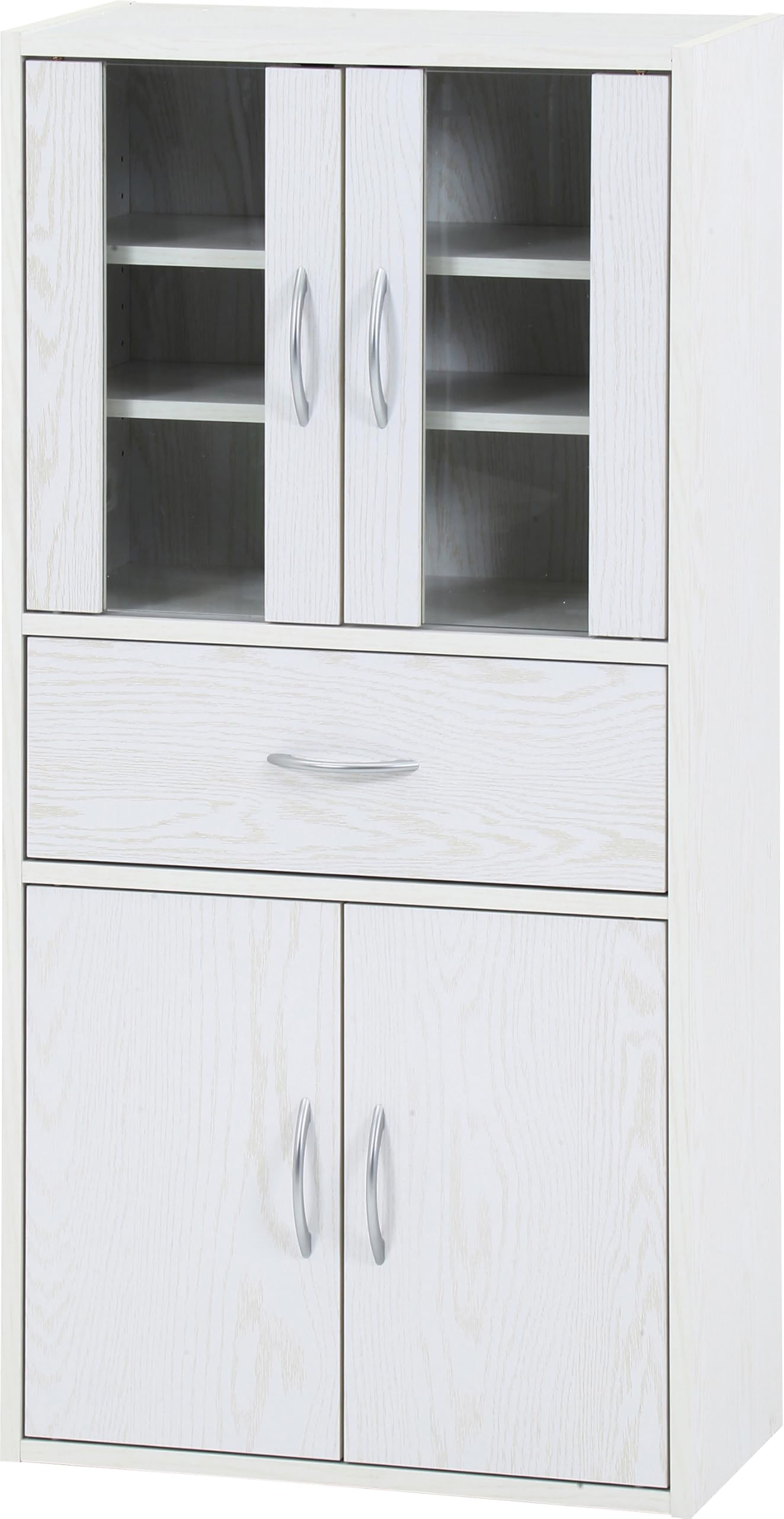 Fuji Boeki 52305 Middle Kitchen Cabinet, Width 23.6 x Depth 11.4 x Height 47.2 inches (60 x 29 x 120 cm), Oak White