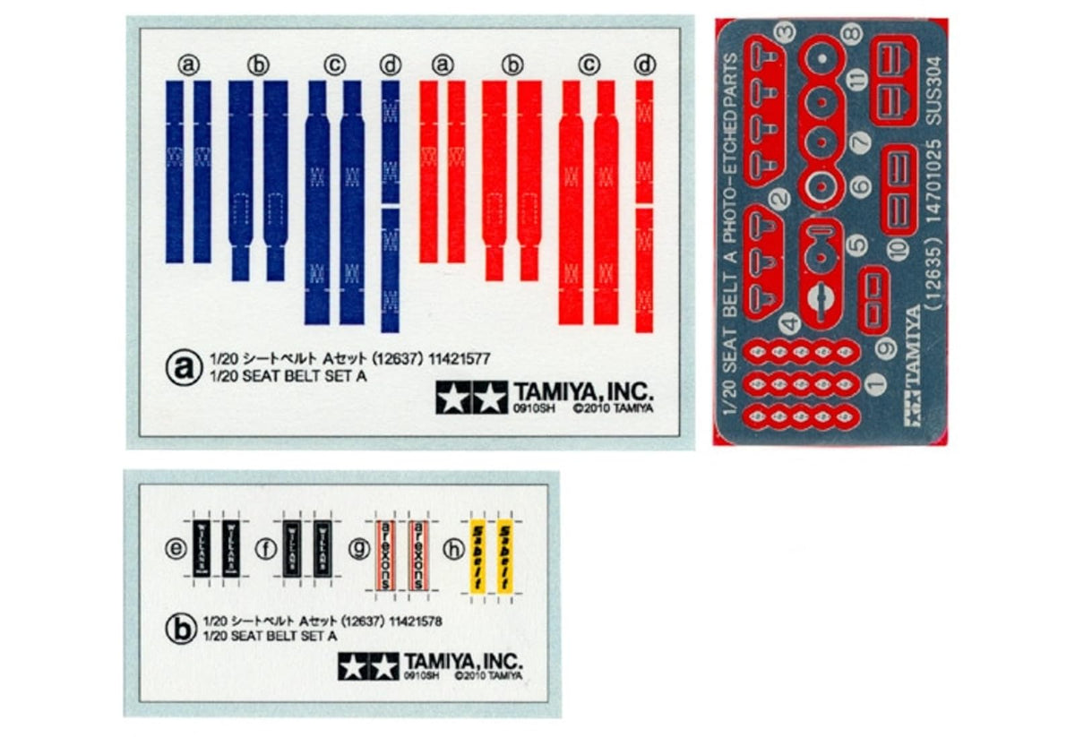 Tamiya 300012637-1:20 Racing Belt Set A, Verschieden