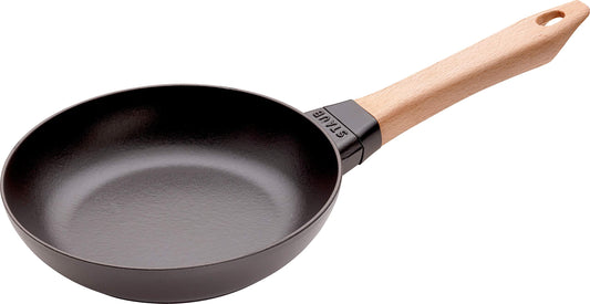 Staub Frying Pan with Wooden Handle Diameter 20 cm,Black