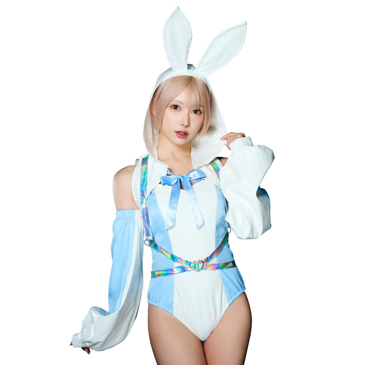 Clearstone Cyber Iris Cosplay Halloween Hoodie Bunny Women's Blue