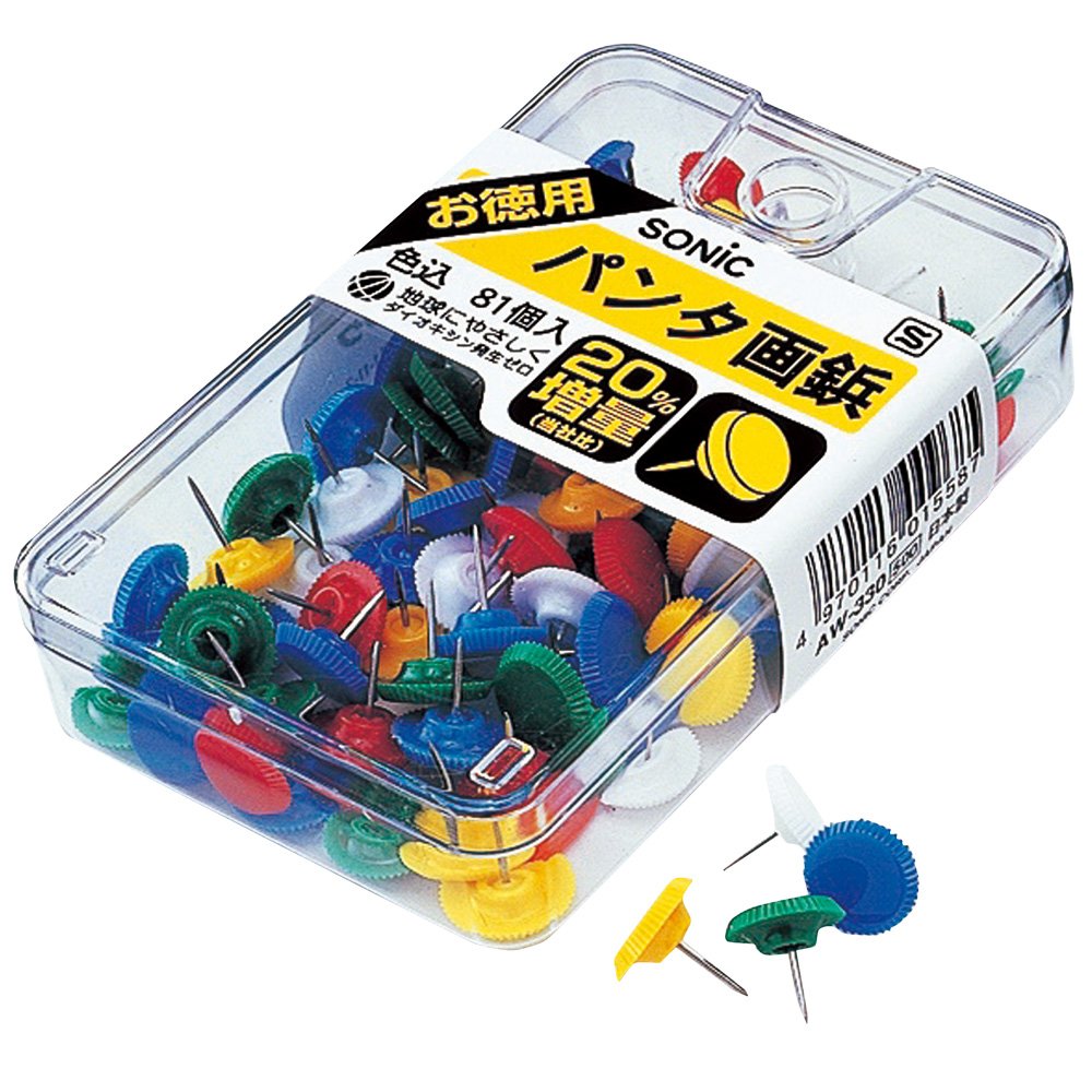 Sonic AW-330 Thumb Tacks, Panta Thumbtacks, Colored