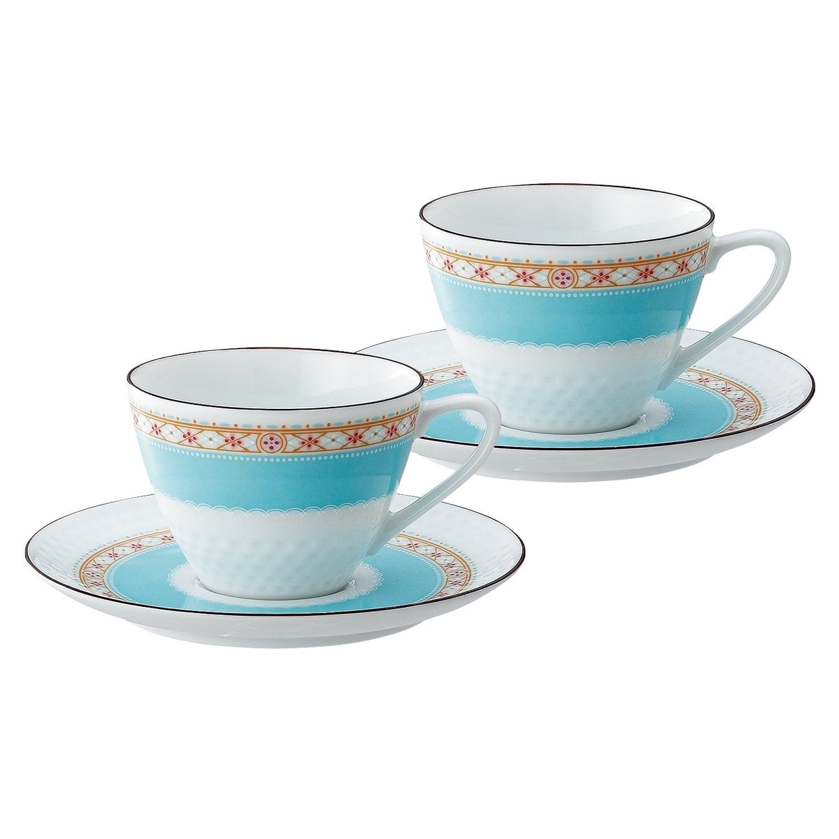 Noritake P5389L/1645 Cup & Saucer (Set of Pair) (Both Coffee and Tea), 4.2 fl oz (125 cc), Humming Blue, 2 Guests, Blue, Fine Porcelain