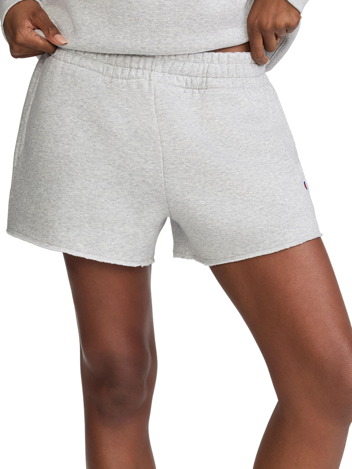 Champion Women's 3" Powerblend Shorts,Loose Fit,Midweight Fleece, Oxford Gray Heather, XX-Large