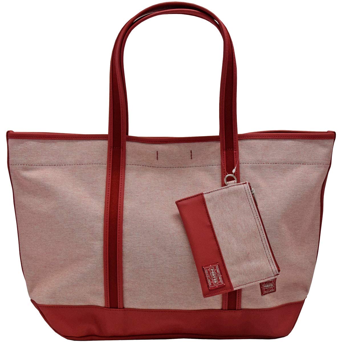 Porter Tote Bag Large Shoulder Girl Boyfriend Tote Chambray - red