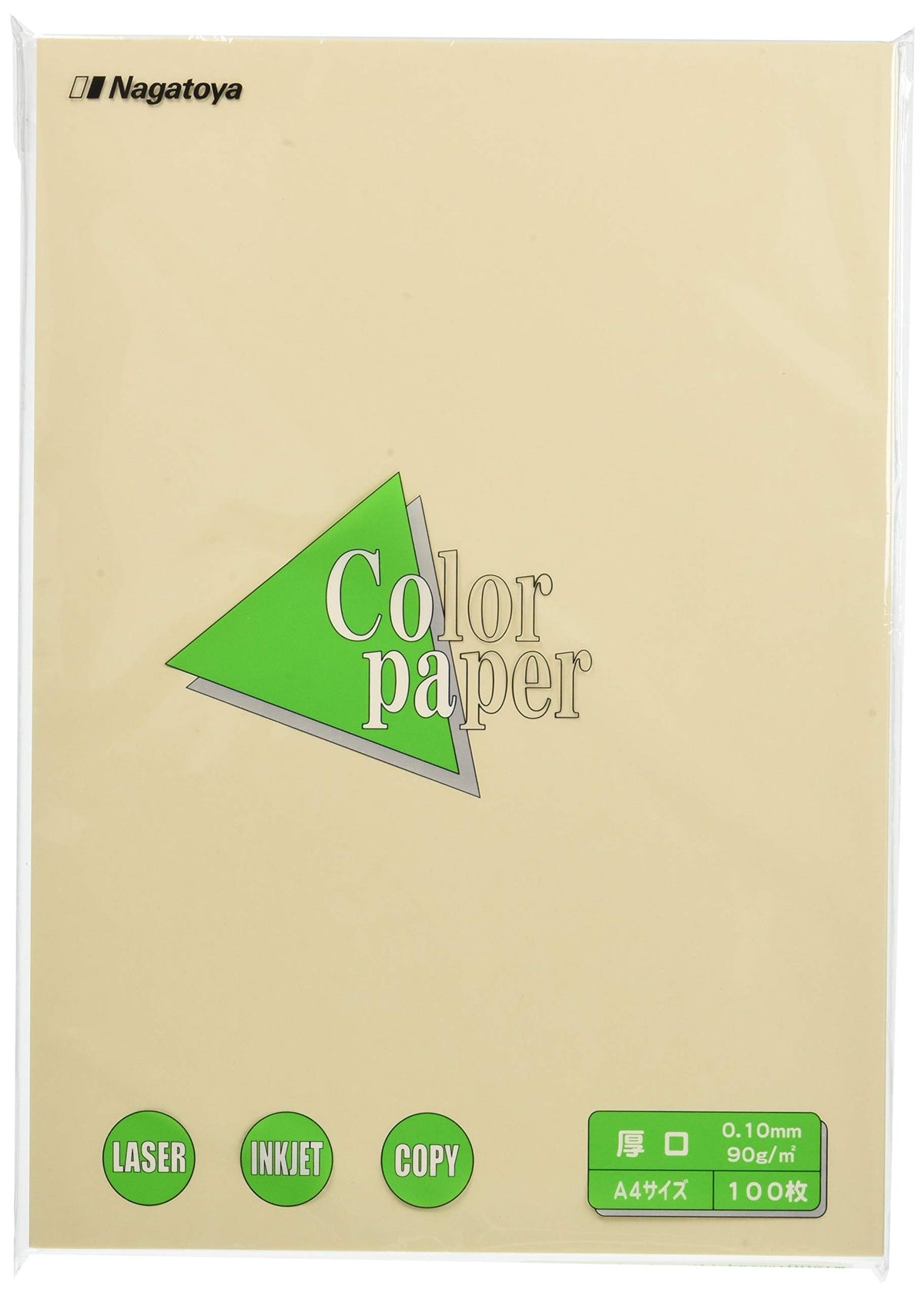 Nagatoya Shoten Na-3315 Colored Paper, A4 Thick, 100 Sheets, Ivory