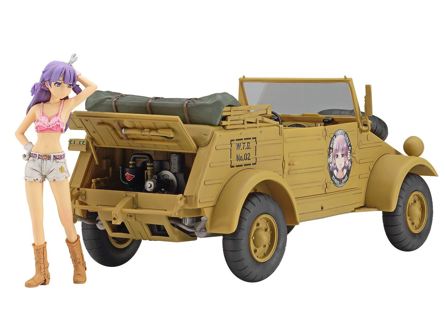 Hasegawa 1/24 Wild Egg Girls Pkw.K1 KÜBELWAGEN TYPE 82 “Claire Frost” w/Figure Model Kit(Japan Import)