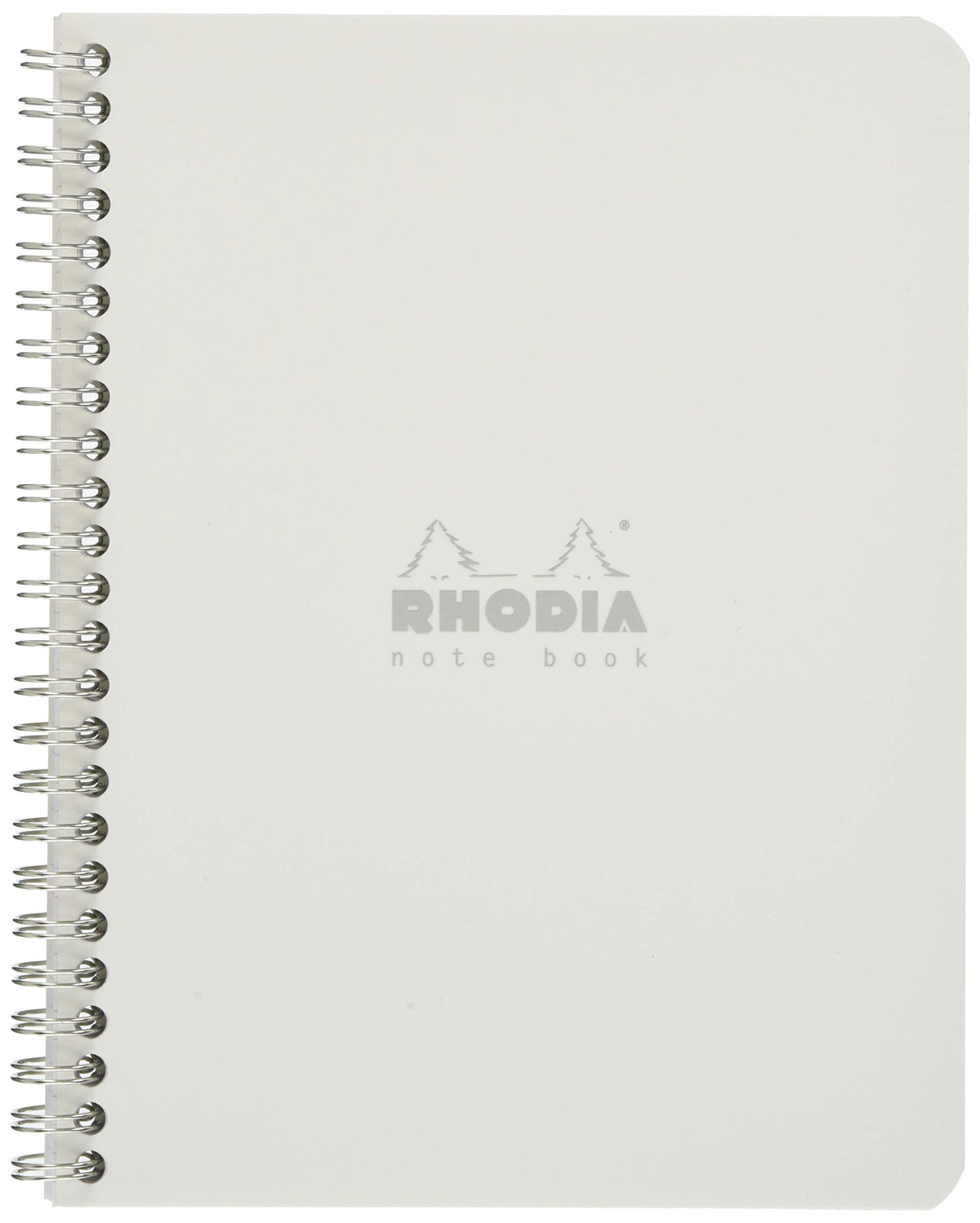 Rhodia 193421C - Spiral Notebook (Full Bound) White Notebook - A5+ - Small Squares - 160 Detachable Pages - White Clairefontaine Paper 80 g/m - Soft and Resistant Cover - Classic