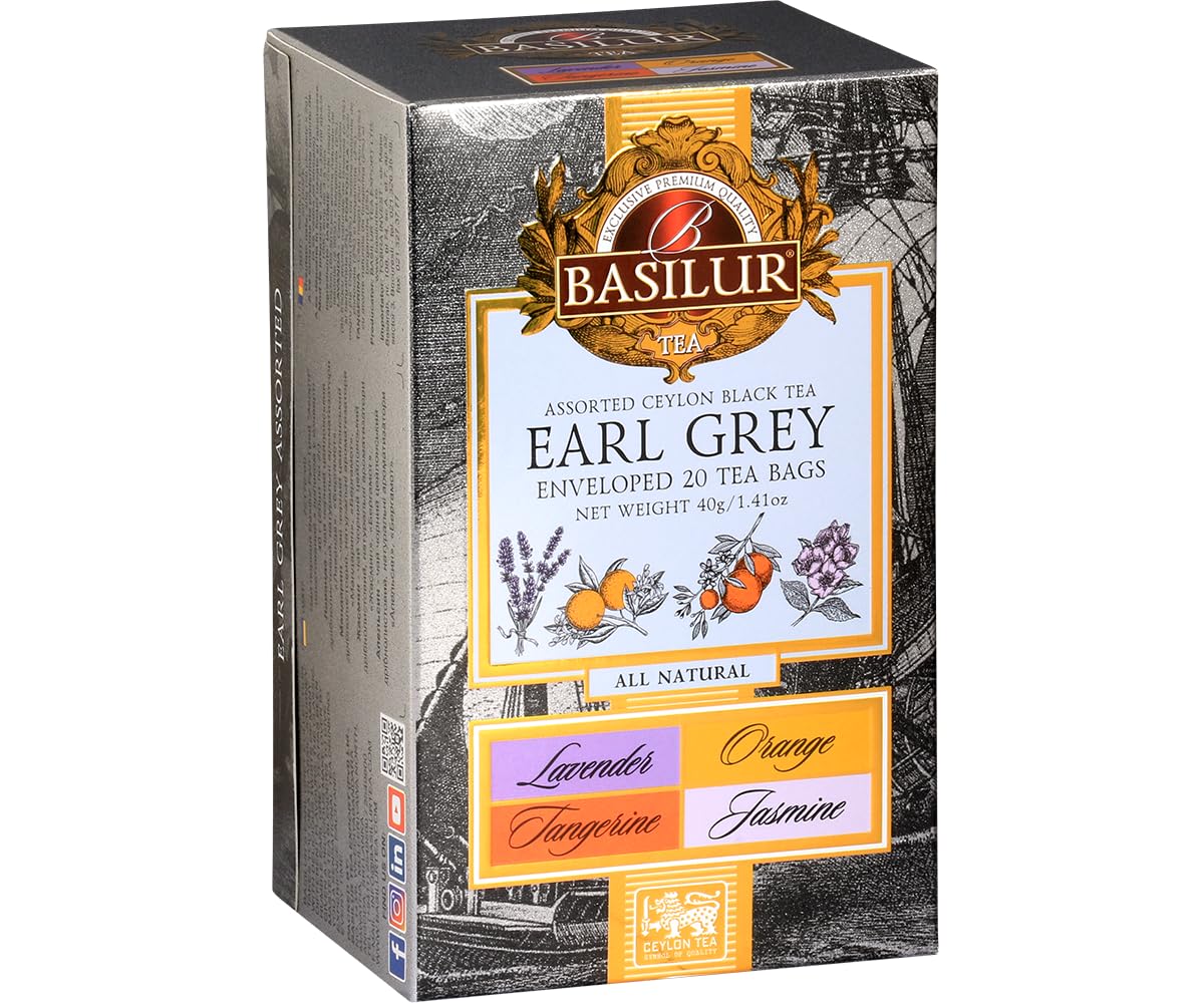 Basilur Tea - Earl Grey - 20 Tea Bags Assorted Gift Pack…