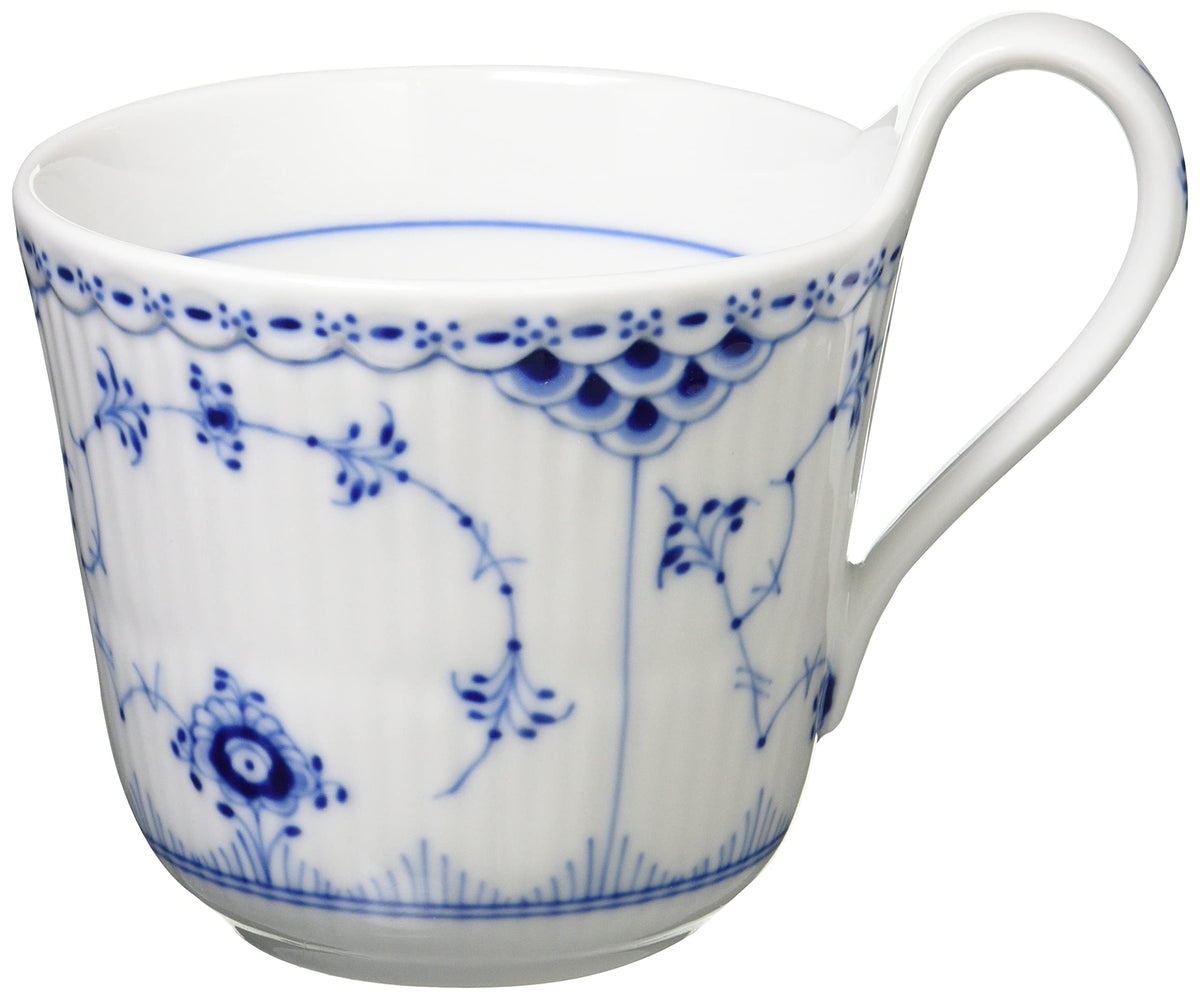 Royal Copenhagen 1026447 Blue Fluted Half Lace High Handle Mug, 11.2 fl oz (330 ml)