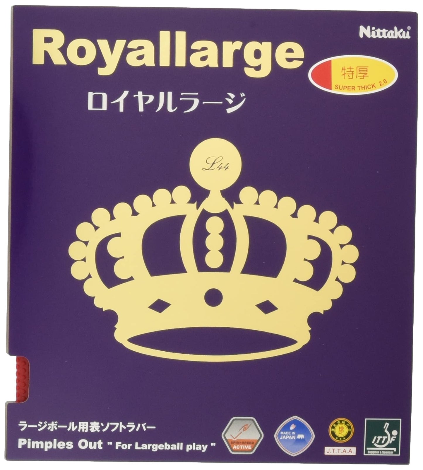 Nittaku NR-8559 Table Tennis Rubber Royal Large Ball Speed Red Thick