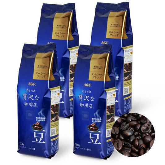AGF Coffee Shop Regular Coffee Beans Special Blend 250 g x 4 Bags - Tokyo Sakura Mall