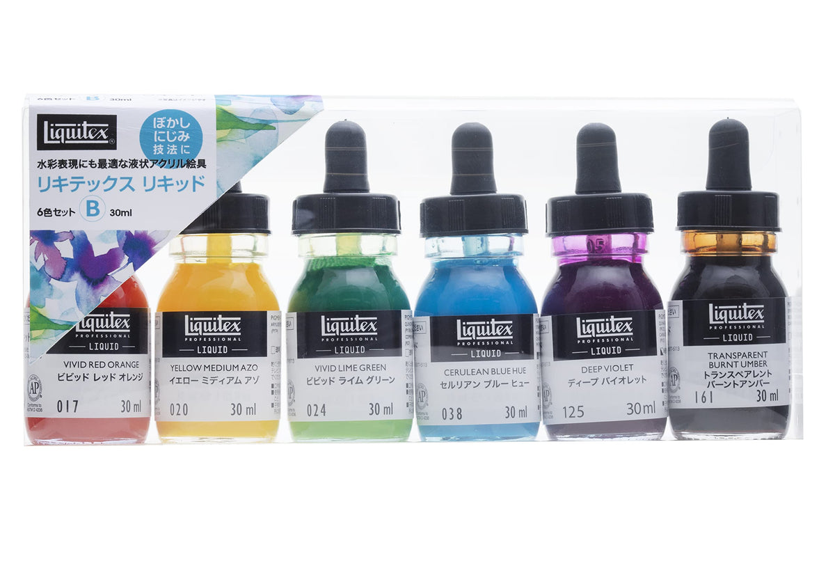LIQUITEX Acrylic Paint Liquid 6 Color Set, B Set, 1.1 fl oz (30 ml)