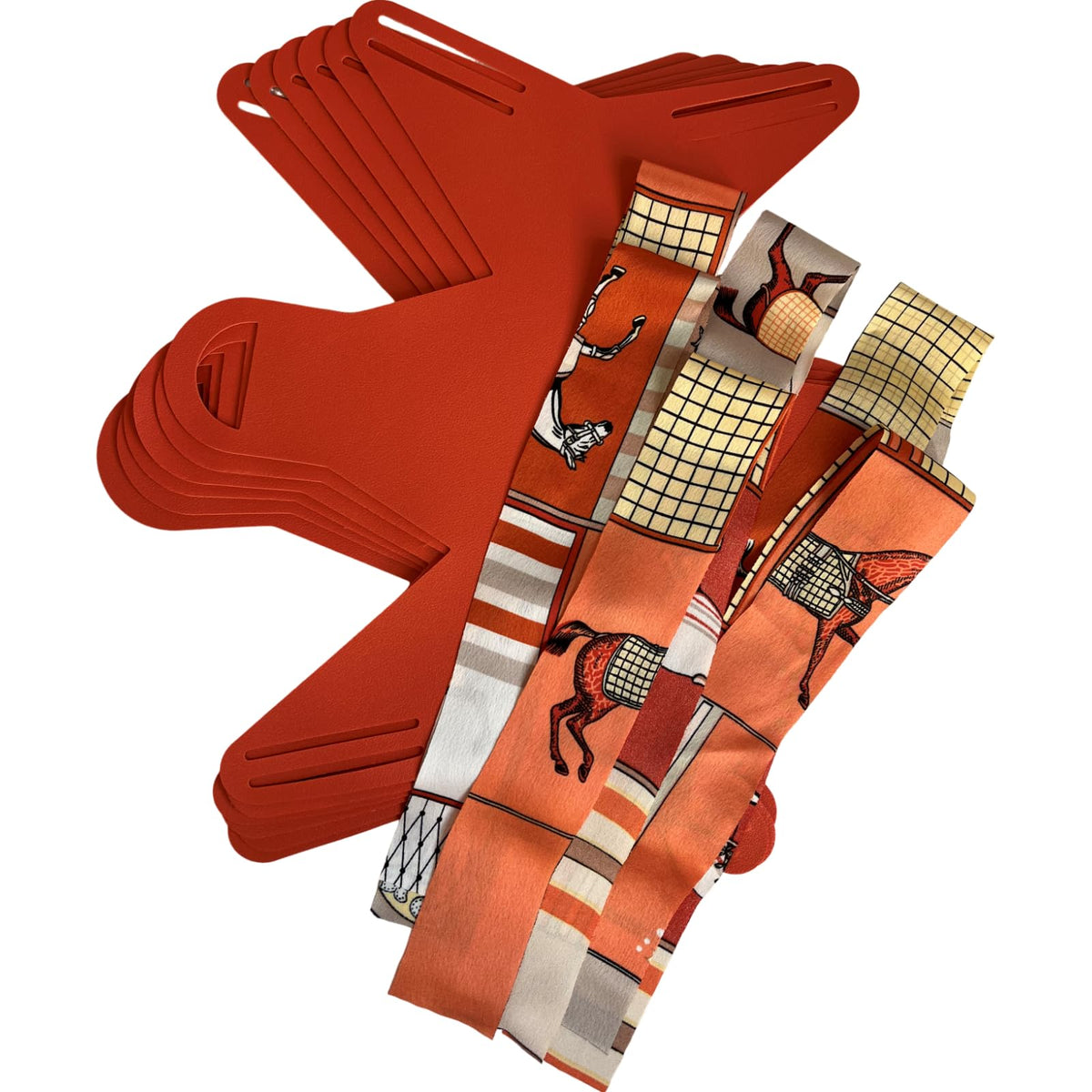 Q-FLA 839702 Handmade Leather Mini Bag, Orange, Set of 6, Includes Scarf, Assembly, Craft, Synthetic Leather, Handbag, Handmade, Workshop, Event, Novelty, Bingo Competition, Loose Prize