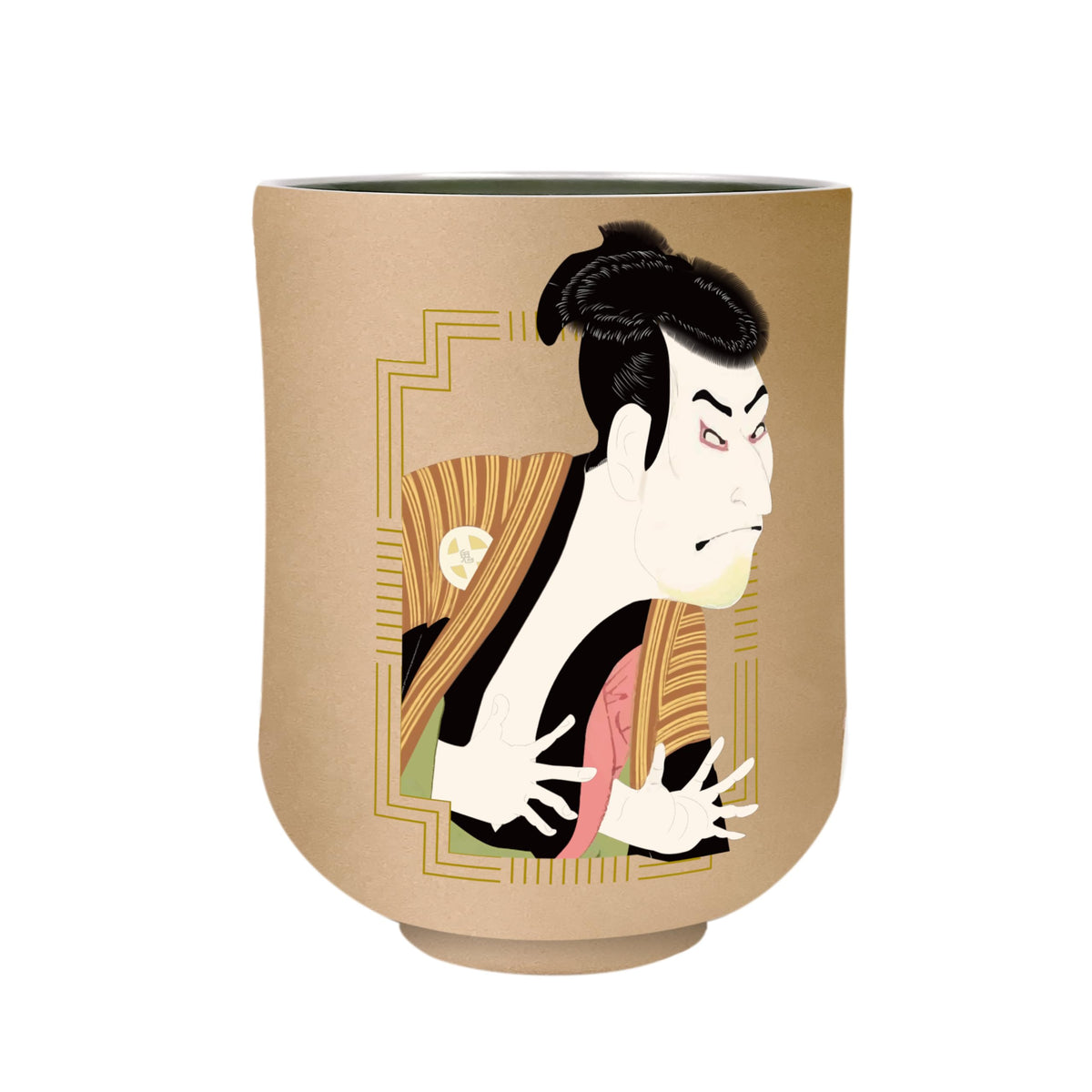 和宝堂 Wahodo 841-202 Vacuum Double Layered Yunomi 10.1 fl oz (300 ml) [Kabuki] Vacuum Insulated, Hot and Cold Insulated, Office, Japanese Pattern, Inbound Japanese Painting Souvenir