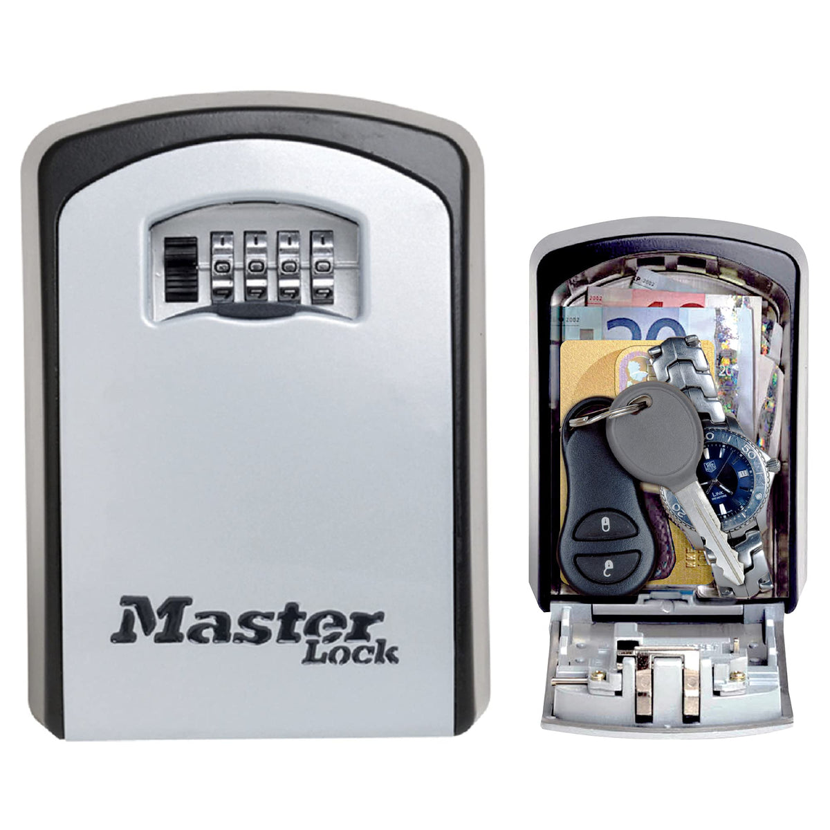 Master Lock 5403JAD Key Box, Key Storage, Dial, PIN Setting, Outdoor, Wall Hanging, Dial Cover, Body Width 4.1 inches (106 mm), Height 5.7 inches (146 mm), Security