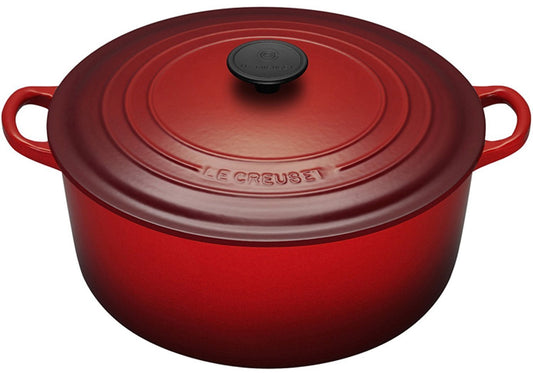Le Creuset Enameled Cast-Iron 7-1/4-Quart Round French Oven, Cherry Red