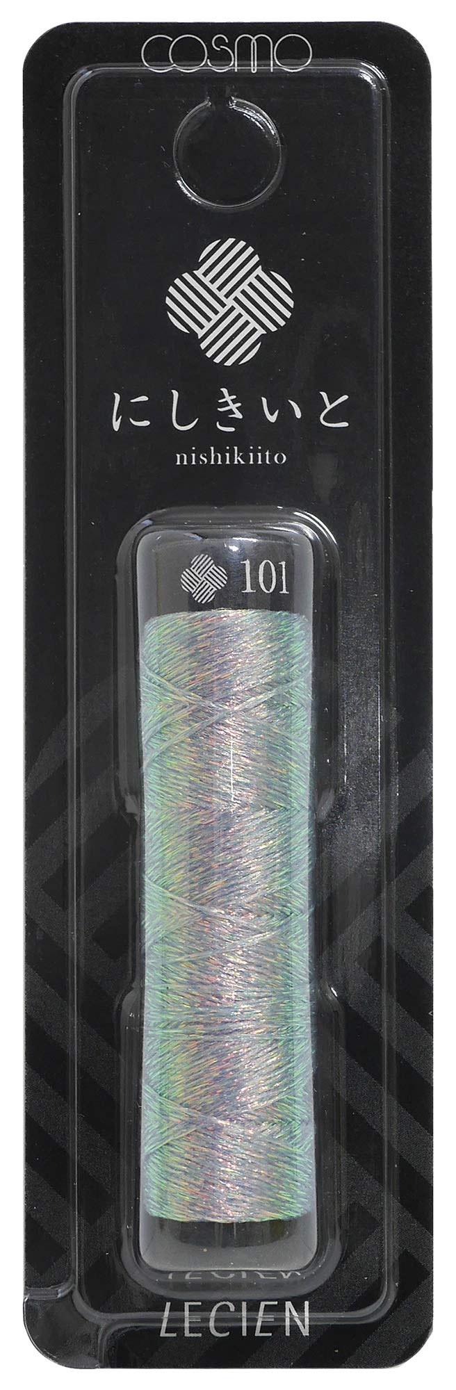 Cosmo CS77-101 Threshold Glitter Embroidered Yarn Iridescent 20 m Roll 101 Glass