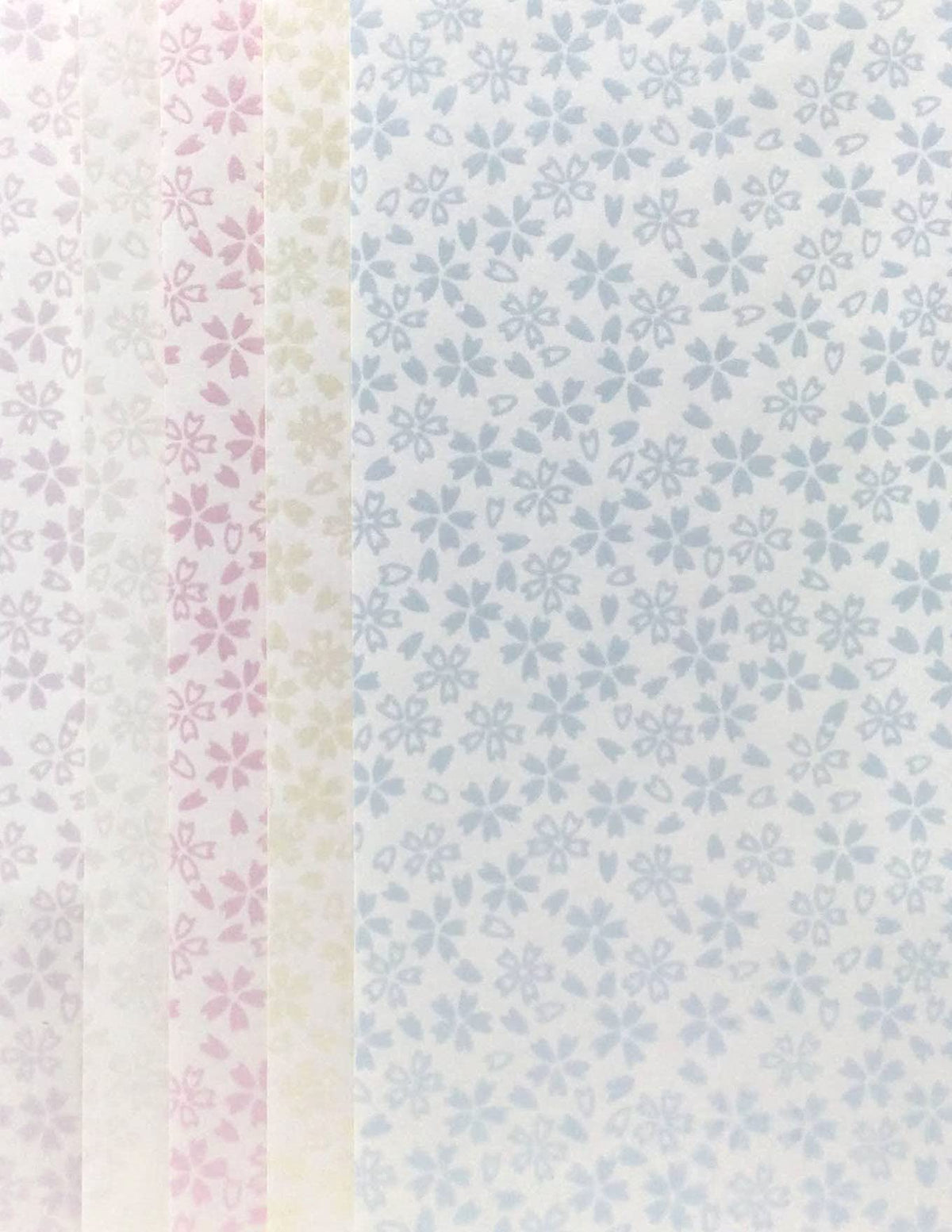[Amazon.co.jp Exclusive] Washi Kawasumi Kirazome Washi Metal Seal, 3.5 x 7.3 inches (9 x 18.5 cm), Envelope Shaped Bags, Small Cherry Blossom Pattern, 3 Sheets of 5 Colors, Total of 15 Sheets