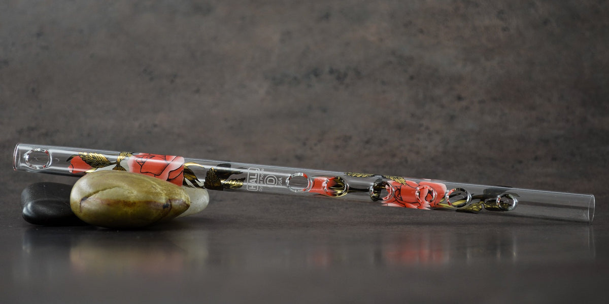 Hall Crystal Flute 11014 - Inline Glass Piccolo in D - Rose/Gold