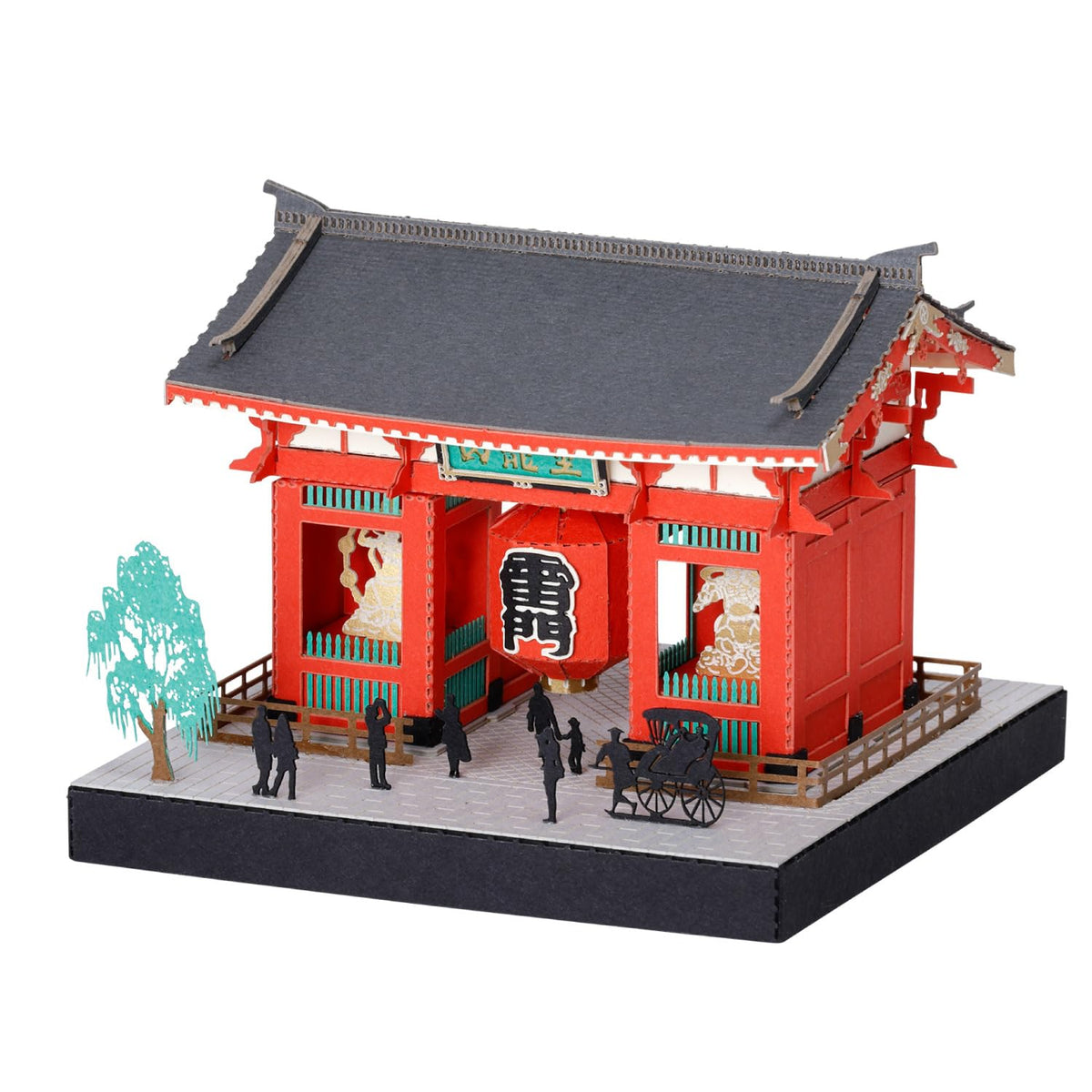 Kawada PS-01 Paper Nano 360 Asakusa, 2.8 x 2.2 x 2.8 inches (7 x 5.7 x 7 cm), For Ages 12 and Up, Paper Craft Kit, Miniature Kit, Interior
