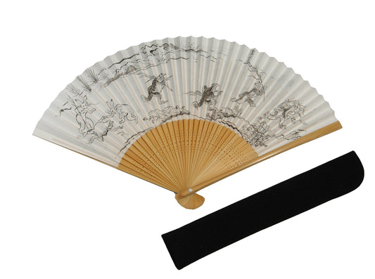 HASEGAWA HASEGAWA Folding Fan Birds And Beasts Caricature Made in Japan