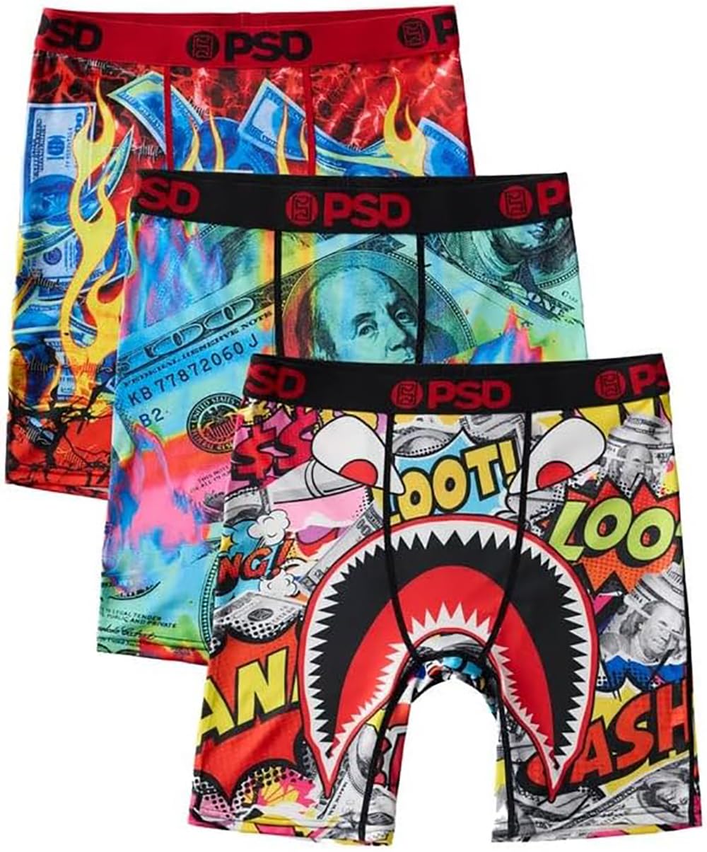 PSD Boys Boxer Briefs – Loot 3-Pack, Comfortable Breathable Underwear for Boys, Boys Underwear Ages 6-16, Small